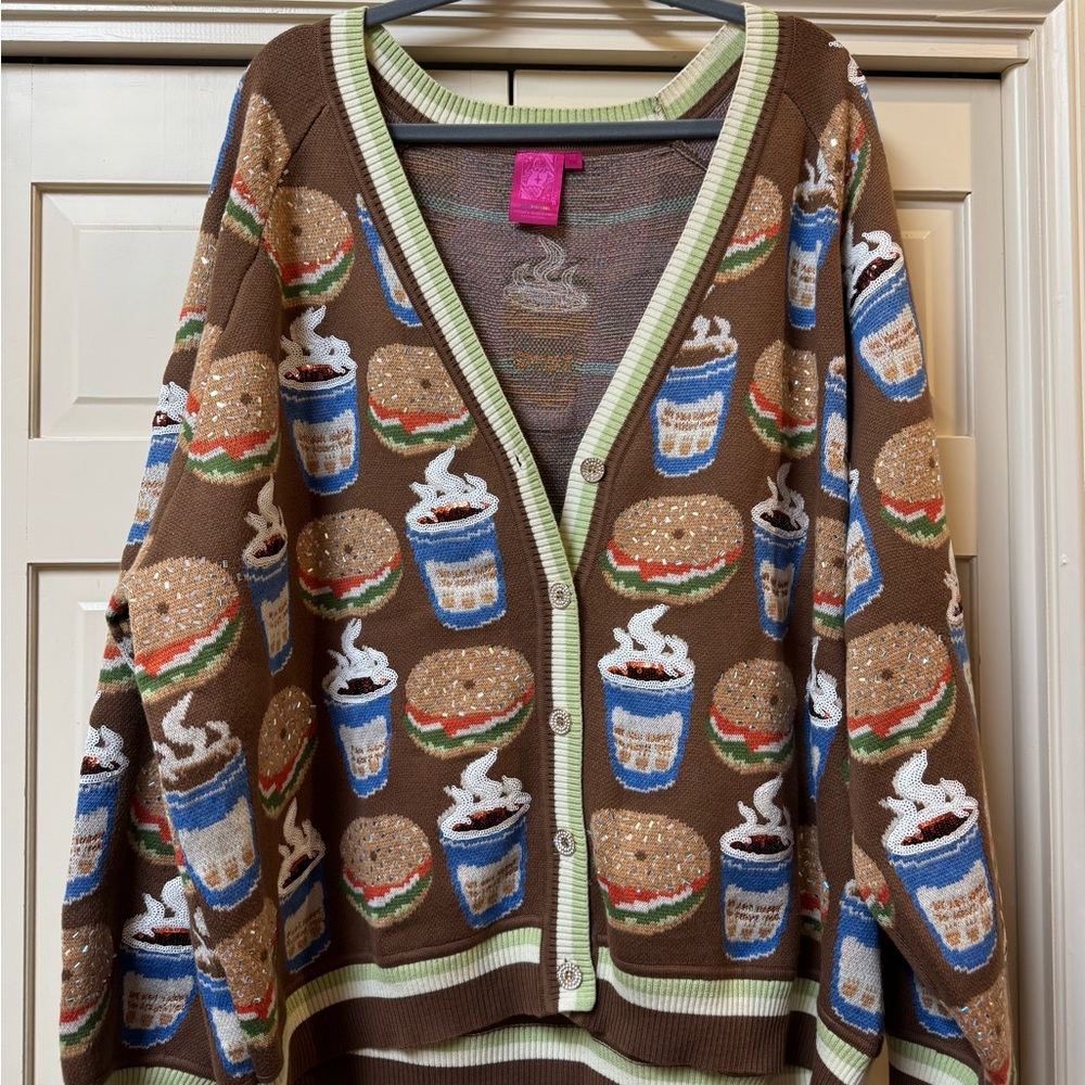 Queen of Sparkles Bagel & Coffee Sweater